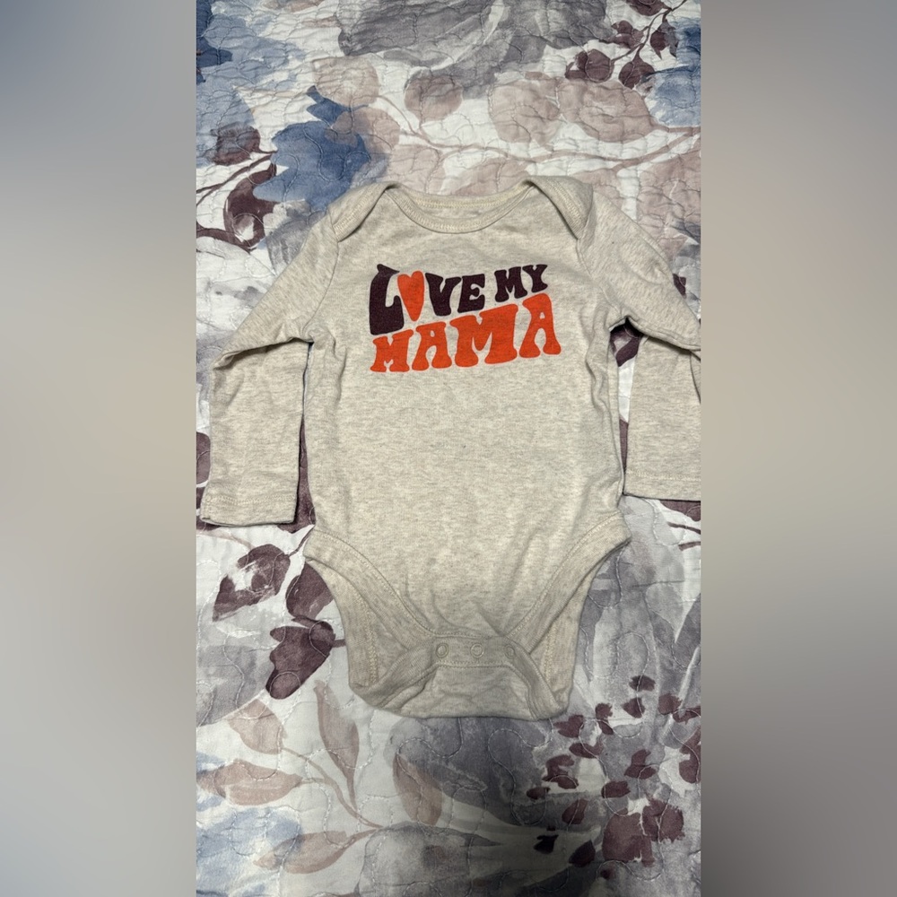 Old Navy Cream and Orange Bodysuit Love My Mama Design